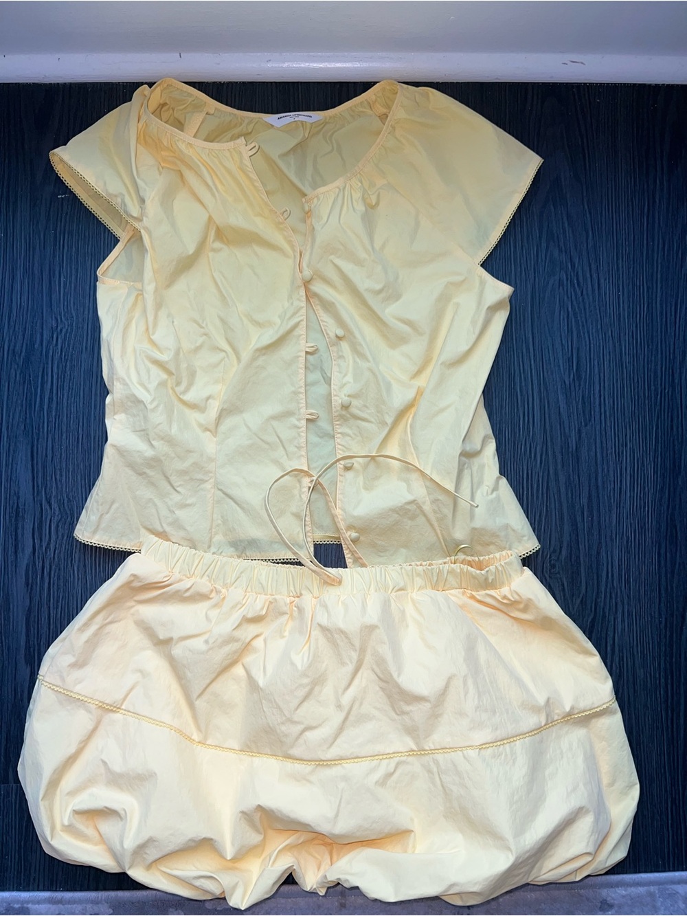 Amanda Uprichard Pale Yellow Two-Piece Skirt Set